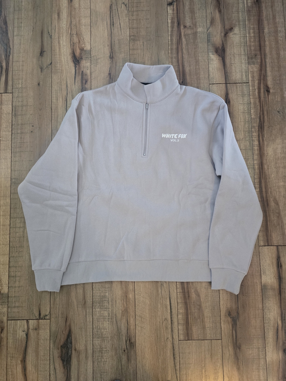 White Fox Boutique Light Gray Quarter-Zip Sweatshirt